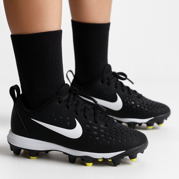 Nike Fastflex Kids Cleats Black White Size 10C Baseball Soccer‎ Football - Picture 1 of 10